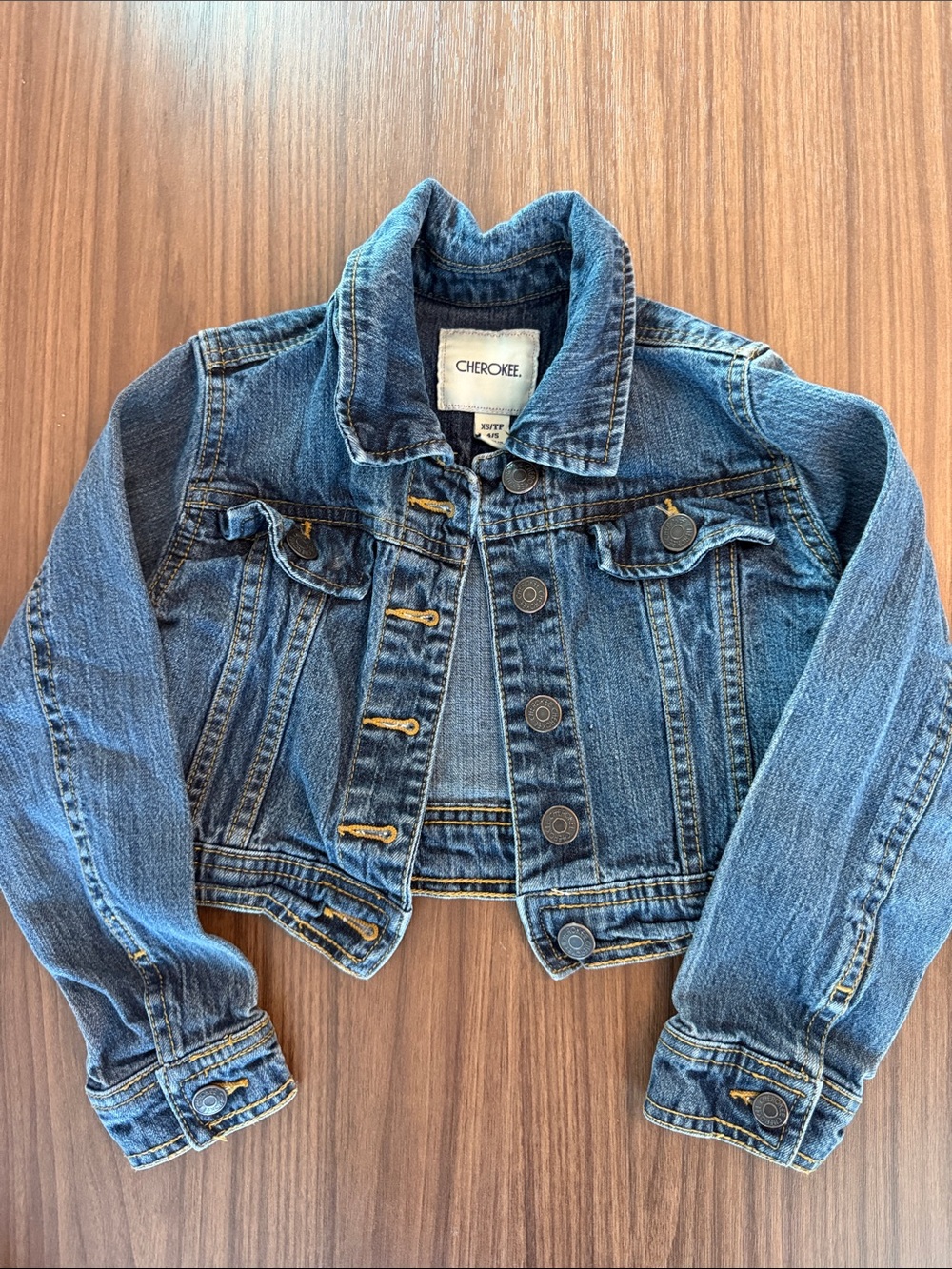 Cherokee Girls Denim Jean Jacket in Medium Blue